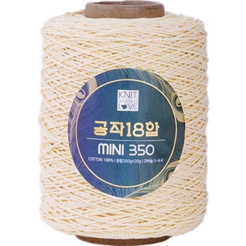 공작표 순면 색사 18합 미니 350, 234베이비옐로우, 1개