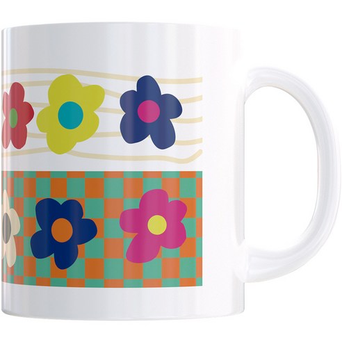 샤론6 디자인 머그컵 330ml, 패치플라워, 1개