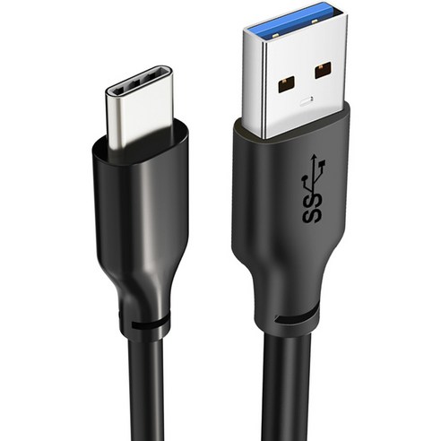 케이블타임 USB3.1 Gen1 to C타입 USB3 고속 충전 케이블 CA42, 1.5m, 블랙