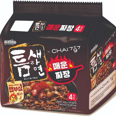 팔도 틈새라면 매운짜장 200g 4개입, 4개