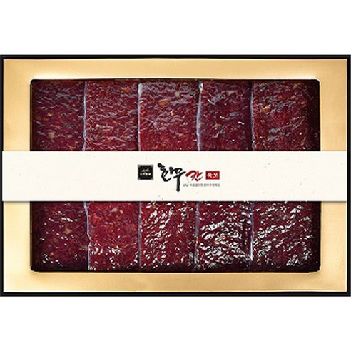 프리미엄 수제 한우 육포 + 쇼핑백 선물 세트, 1세트, 350g