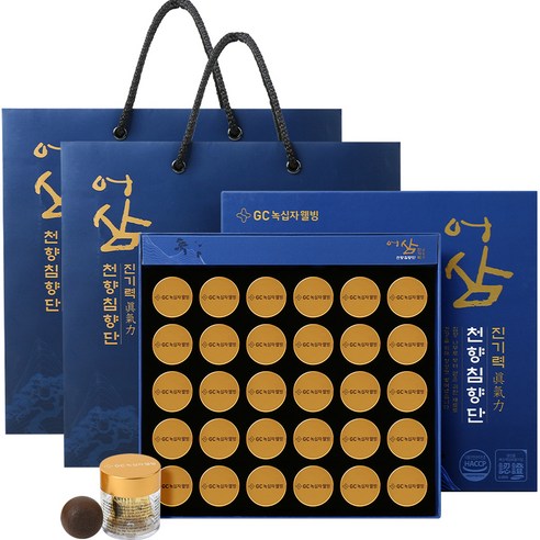 GC녹십자웰빙 어삼 진기력 천향침향단 쇼핑백 선물세트, 2개, 112.5g