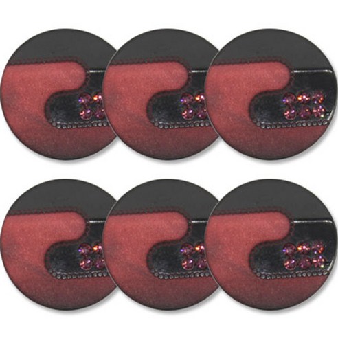 고급 큐빅 가디건 코트 단추 21mm, 6개, 보석1(와인)