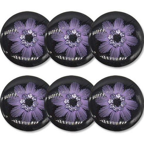 고급 큐빅 가디건 코트 단추 15mm, 6개, 꽃1(퍼플)