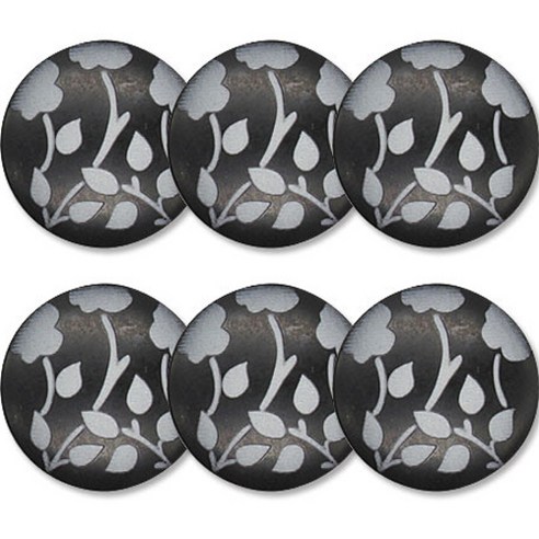 고급 큐빅 가디건 코트 단추 30mm, 꽃2(블랙), 6개