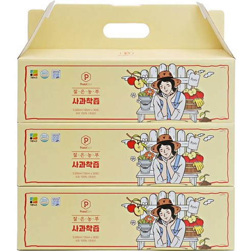 푸릇담 젊은농부 NFC 사과즙 30p, 3000ml, 3개 건강즙/음료 푸릇담 젊은농부 NFC 사과즙 30p, 3000ml, 3개 건강즙/음료
