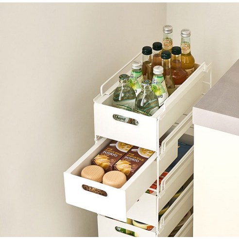 앤스택 적층형 슬라이딩 팬트리 틈새 수납 정리함: 편안한 주택 정리 솔루션