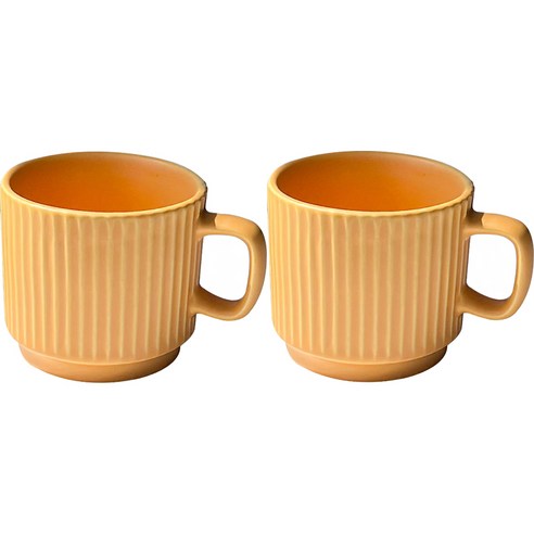 착한살림 세라믹 파스텔 머그컵 260ml, 오렌지, 2개