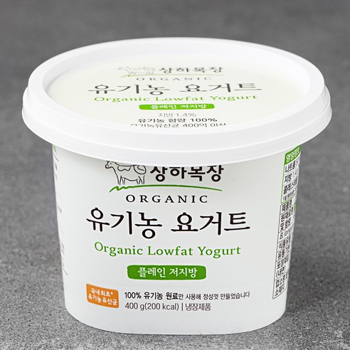 상하목장 유기가공식품인증 요거트 저지방, 400g, 2개