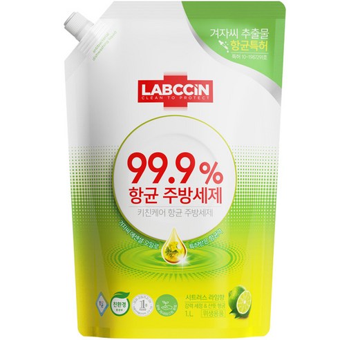 랩신 주방 세제 라임 리필, 1L, 1개
