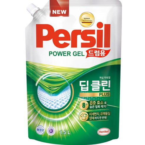 퍼실 딥클린 파워젤 드럼용 세탁세제 리필, 1.5L, 1개