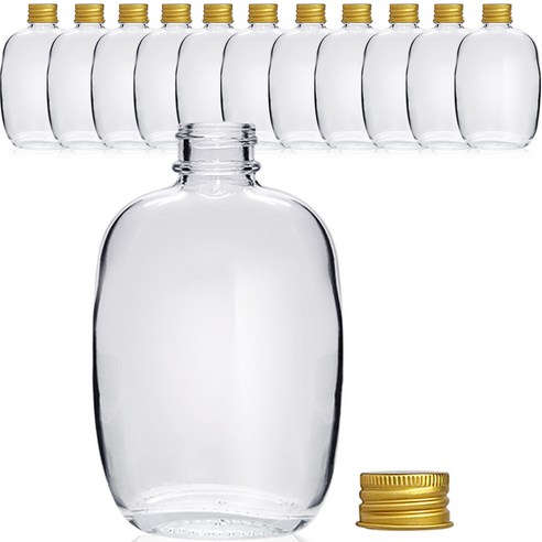 미르 위스키 둥근 사각 유리병 골드, 100ml, 12개