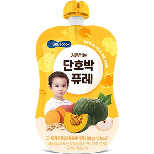 베베쿡 처음먹는 단호박 퓨레, 80g, 1개