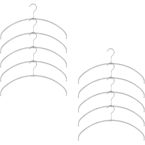 마와 논슬립 옷걸이 이코노믹라이트 40PT 라운드 얇은 니트 가디건용, 실버, 10개