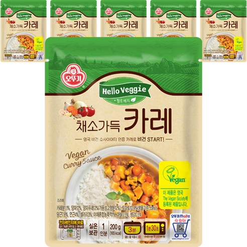 오뚜기 헬로 베지 채소 가득 카레, 6개, 200g