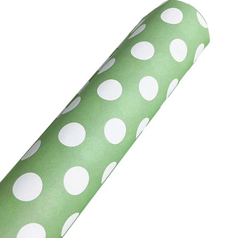 마켓감성 도트 땡땡이 포장지, 20매, 그린화이트