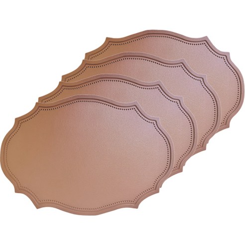 YULARA 헤리티지 북유럽 방수 테이블 매트 4p, 베이지, 43 x 30 cm