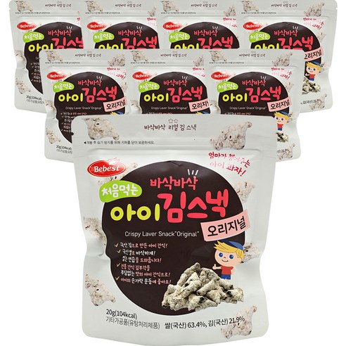 베베스트 처음먹는 아이 김스낵, 오리지널, 20g, 8개