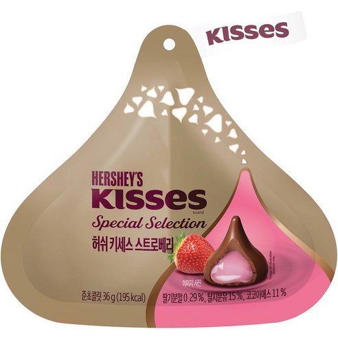 허쉬 키세스 스페셜 셀렉션 스트로베리 초콜릿, 1개, 36g