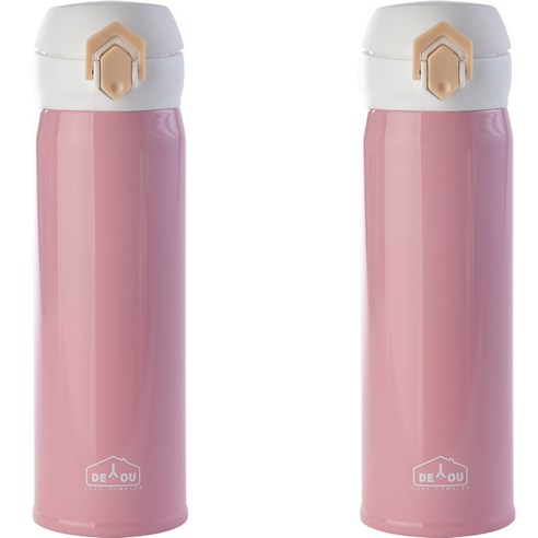 상상앤드 비비드 2중 진공 원터치 보온병 2p, 500ml, 핑크