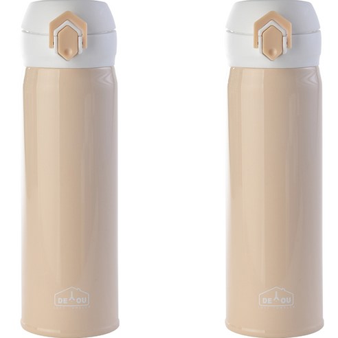 상상앤드 비비드 2중 진공 원터치 보온병 2p, 500ml, 아이보리