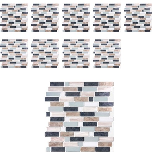 예쏘데코 3D 에폭시 입체 타일 시트지 10p, 05 라이트 브릭