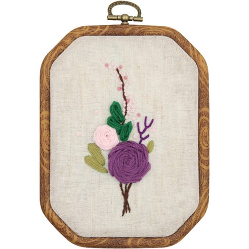 알로데 입체 플라워 팔각형 DIY 자수 패키지 15 x 11cm, 1개, A 002