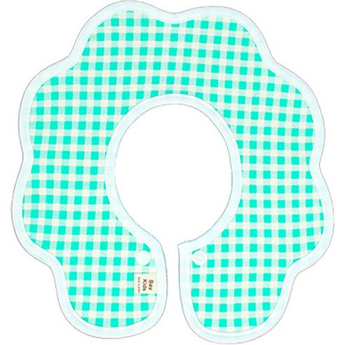 유아용 양면 롤링턱받이, 28 체크 그린, 1개