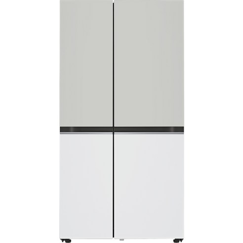 LG전자 디오스 오브제컬렉션 양문형 냉장고 메탈 832L 방문설치, 그레이 + 화이트, S834MGW12