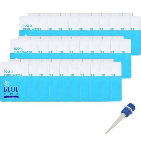 우림 블루 워터팩 반제품 15 x 20 cm 100p + 물주입기 세트, 1세트