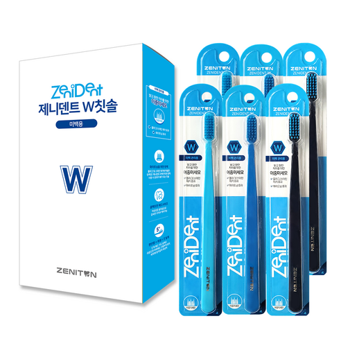 제니튼 제니덴트 W칫솔 혼합색상, 6개입, 1개