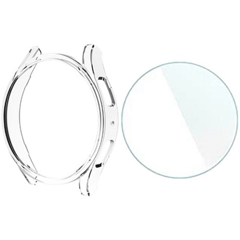 링비츠 갤럭시워치5 프로 호환 투명케이스 + 강화유리 필름 세트 45mm, 1개 갤럭시워치7