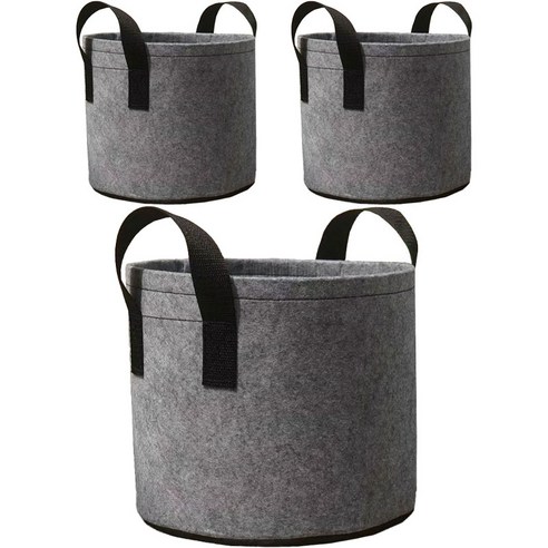 비욘드해밀 식물 부직포 화분 40L x 3p, 그레이, 3개