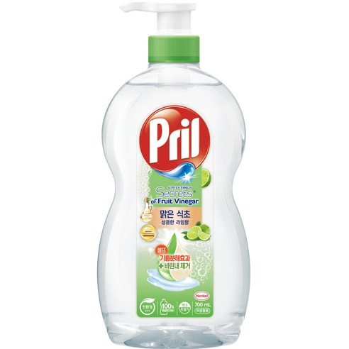 프릴 맑은식초 주방세제 상큼한 라임향, 700ml, 1개