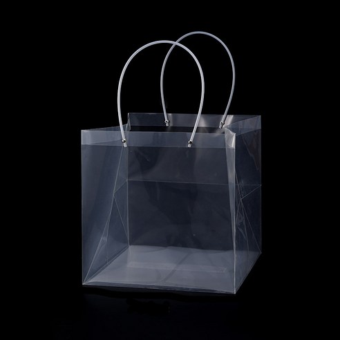 미화부장 PVC 비닐 꽃다발 화분 식물 선물 케잌 케이크 포장 투명 긴 대형 쇼핑백 09 사각 오버사이즈, 10개
