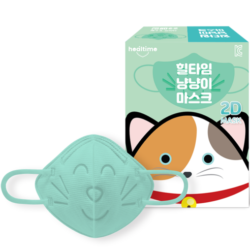 힐타임 냥냥이 마스크 소형, 25매, 1개, 민트