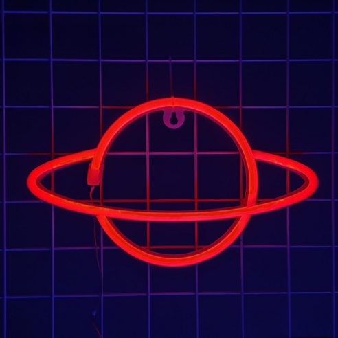 마켓피아 LED 인테리어 네온 무드등, 10 행성 레드