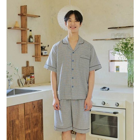 男裝時尚睡衣上下裝套裝成年男成年男青年男男夏季