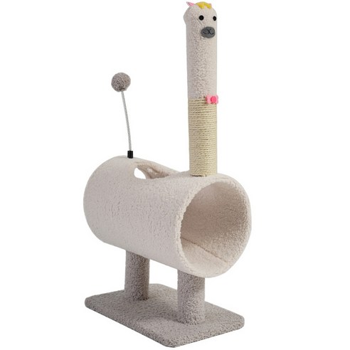 큐러스펫 고양이 기둥형 스크래쳐 캣타워 놀이터 장난감, 그레이, 1개