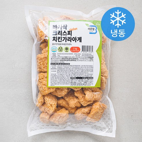 바른웰 바사삭 크리스피 치킨가라아게 (냉동), 1kg, 1개