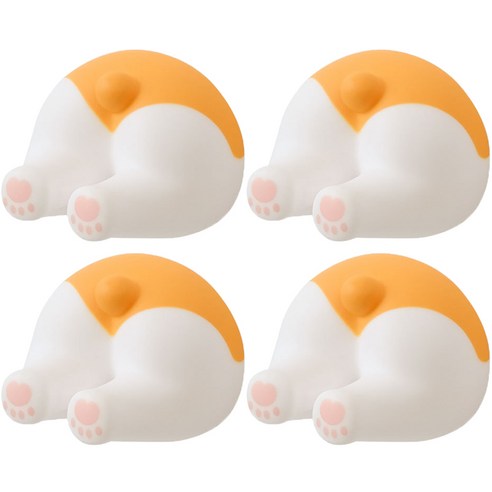 솔브리빙 귀여운 엉덩이 욕실 부착형 칫솔꽂이 걸이 거치대, 혼합색 웰시코기, 4개