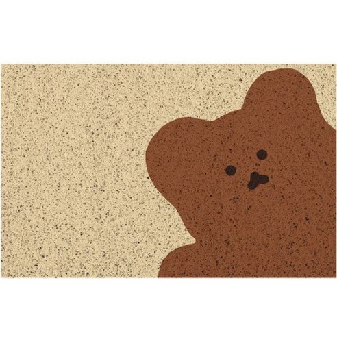 양드레 미끄럼방지 현관 코일매트 60 x 90 cm, 곰, 1개