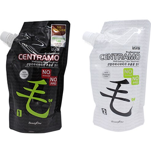 프리미엄 센트라모 코팅 칼라 크림 1제 염모제 500g + 2제 산화제 500g, 5VB 자연포도주색, 1세트