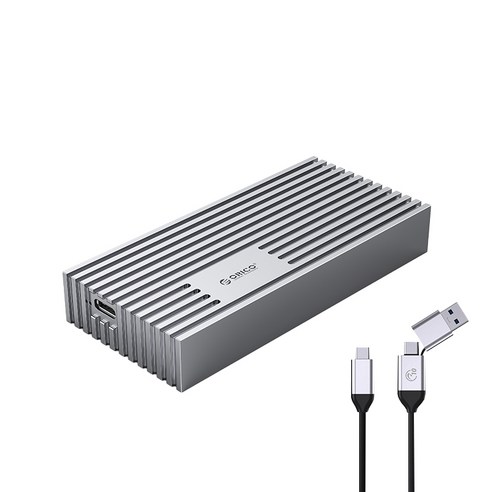 오리코 M.2 NVMe SSD 냉각핀 내장 외장 하드 케이스 실버 M234C3-U4 + 2in1 케이블 세트, M234C3-U4(케이스)