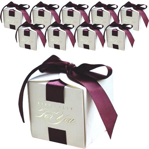 메이크마인 석고방향제 결혼식 돌잔치 칠순 선물 포장 박스 6.5 x 6.5 x 6.5cm, 와인, 10개