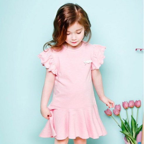 젤리스푼 여아용 통기성 Top 러블리 슬럽 프릴원피스