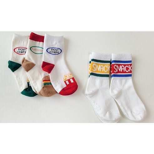 아이의 발에 행복을 선물하세요, 디어삭스 아동용 양말 스낵 5종세트