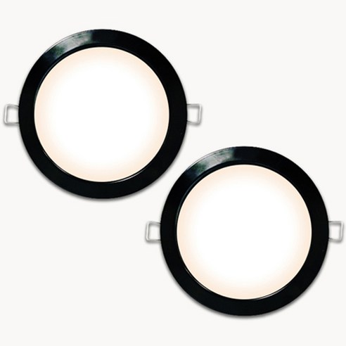 가온엘이디 방습 다운라이트 15W 지름 175mm x 50mm, 전구색(블랙), 2개
