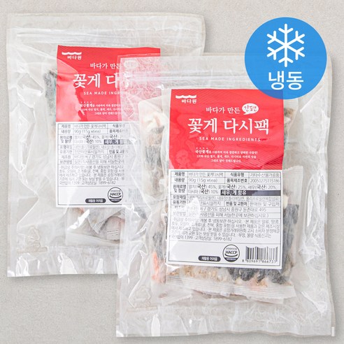 바다원 간편 국물용팩 꽃게, 15g, 6개입, 2개