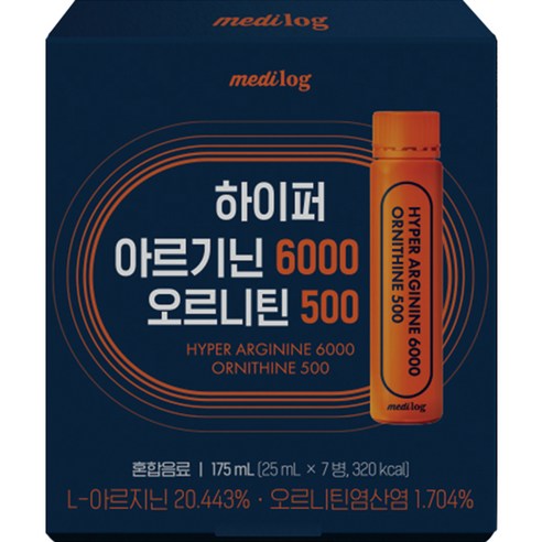 메디로그 하이퍼 아르기닌 6000 오르니틴 500 앰플형 7p, 1개, 175ml